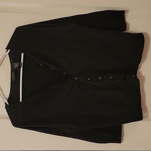 Liz Claiborne Vintage Black Cashmere Blend Eyelet Button Down Cardigan